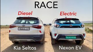 आँखे खुल गई भाई : ELECTRIC CAR vs DIESEL CAR | Drag Race video
