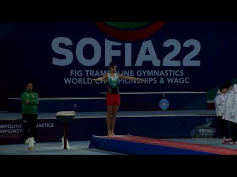 PESO Vasco (POR) M - 2022 Trampoline Worlds, Sofia (BUL) - Q Tumbling Exercise 2
