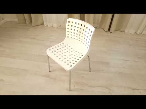 Обеденный стул SKALBERG (mod. C-084-A) 46х56х79 White (белый) / Chrome (хром) арт.19801 во Владивостоке - видео 11