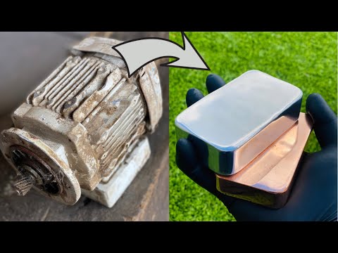 Scrapyard Motor Melt Down - Zinc Copper Aluminum - Trash To Treasure - ASMR Metal Melting BigStackD