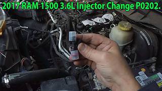 2017 RAM 1500 Injector Diagnosis and Replacement due to Code P0202 and Rough Idle.