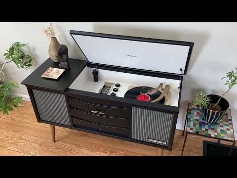 Vintage Olympic Stereo Console Tube Record Player 50s 60s Restored