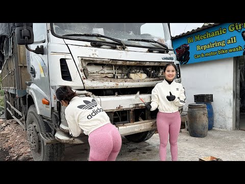 Talented 18-Year-Old Girl Restores 10,000kg Heavy Truck After Severe Damage!