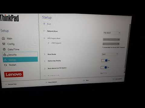 Lenovo ThinkPad T15 - UEFI only as other options greyed out