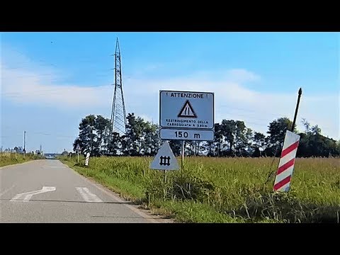 Passaggio a livello Castello d'Agogna (PV) Via Piemonte # railroad crossing # bahnübergang # 踏み切り