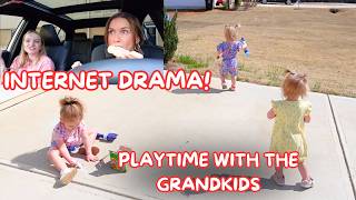 INTERNET DRAMA! | PLAYTIME WITH THE GRANDKIDS | Family 5 Vlogs