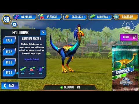 NEW OPEN UNLOCK GALLIMIMUS FULL X3 LEVEL 40 | JURASSIC WORLD THE GAME