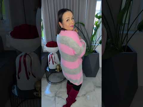 Sweter długi kardigan różowy piękny – miniatura 2 z 10