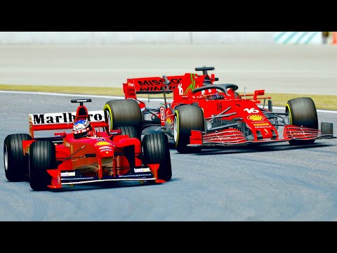Ferrari F1 2021 vs Ferrari F1 1999 at Mugello GP