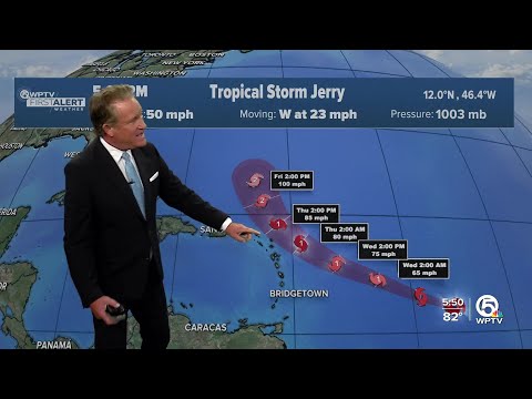 Tropical Storm Jerry expected to become hurricane this week