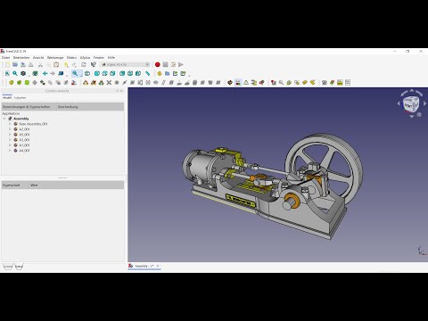 FreeCAD 0.19 1 CYL HORIZONTAL MILL STEAM ENGINE