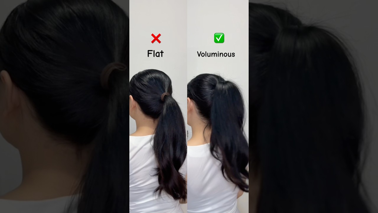 Flat vs Voluminous ponytail #hairstyle #youtubeshorts #beauty