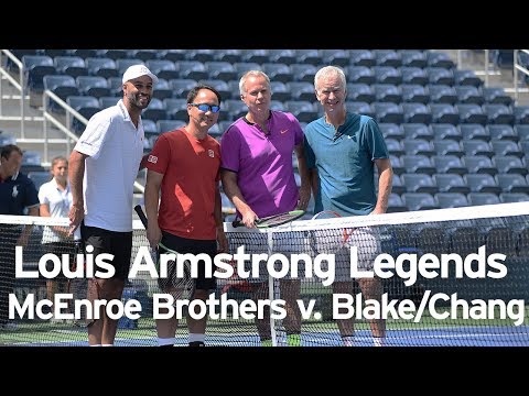 John and Patrick McEnroe vs. James Blake and Michael Chang from Louis Armstrong Stadium