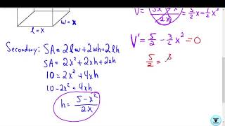 Optimization Rectangular Prism