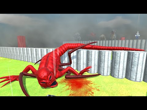 Team Titanus Red  VS Team Mecha Godzilla Kiryu. Surprise ending ? - Animal Revolt Battle Simulator