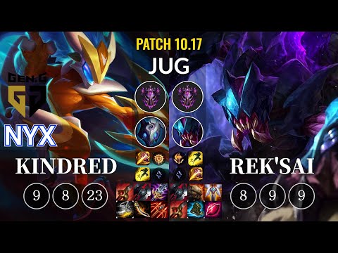 GEN Nyx Kindred vs Rek'Sai Jungle - KR Patch 10.17