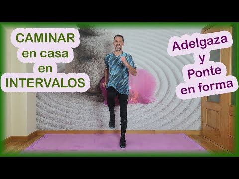 Ejercicios de caminar en casa en intervalos Hiit para bajar de peso.