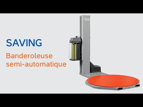 Banderoleuse semi-automatique à plateau tournant SAVING - Différentes hauteurs de banderolage disponibles_3