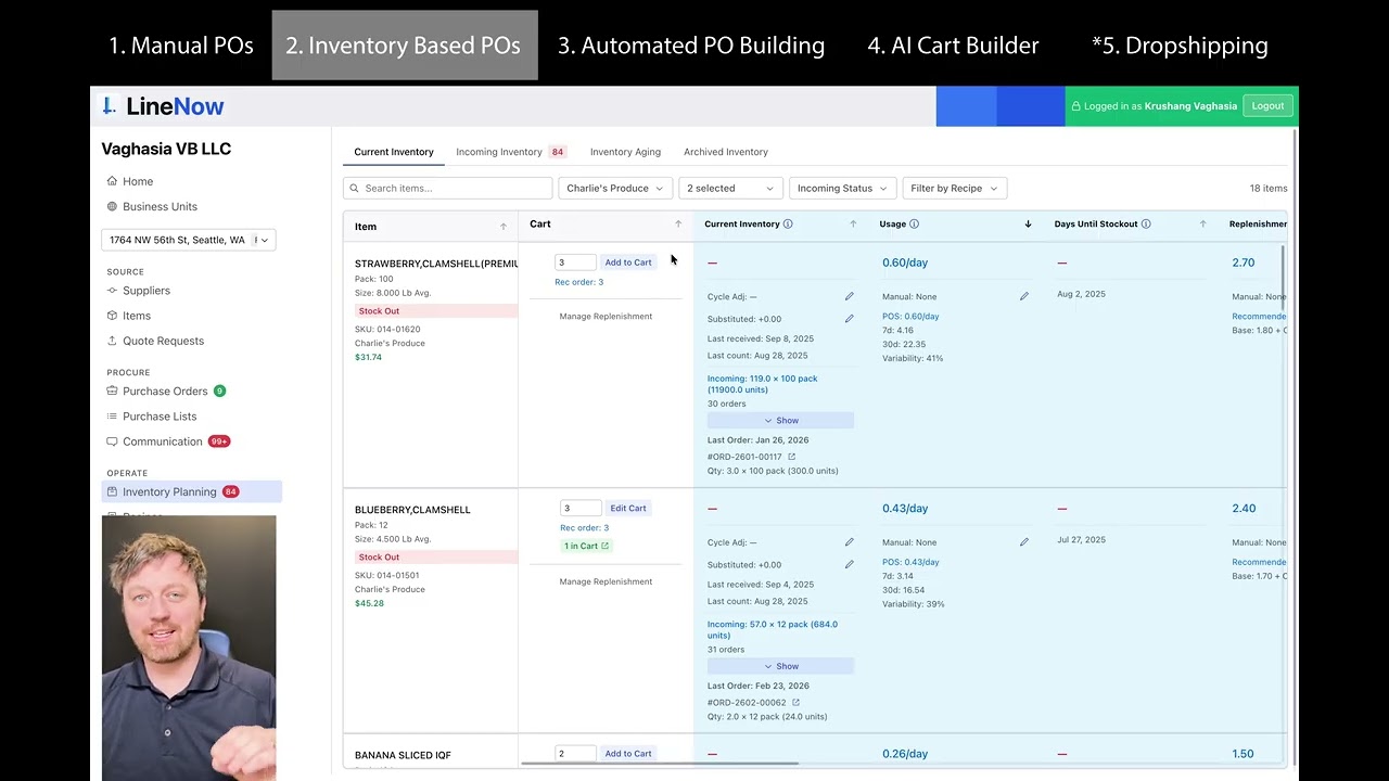Inventory management demo video