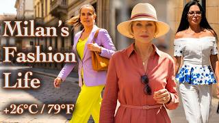 What People Wear in Milan at +26°C: Summer 2026 Fashion Trends to Know. Luxury Shopping walk