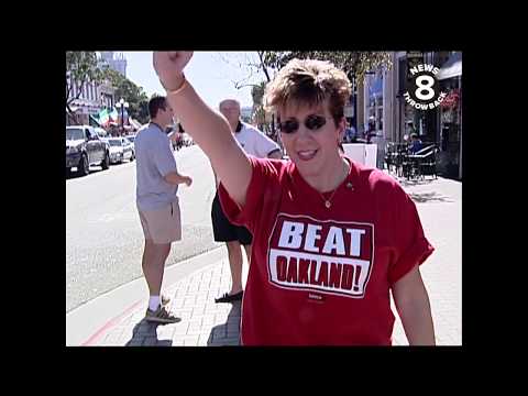 Super Bowl XXXVII in 2003: Raiders and Buccaneers fans around San Diego