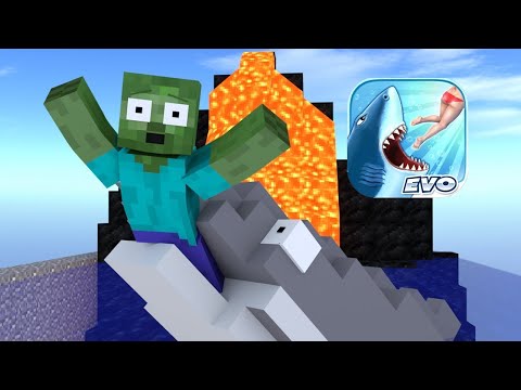 Monster School PAT And JEN : Hungry Shark Evolution Challenge - Minecraft Animation