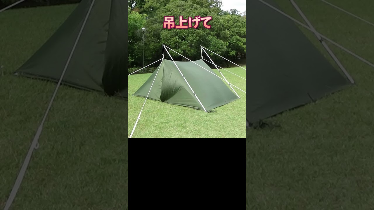 パップテント張り邪魔なポールを撤去