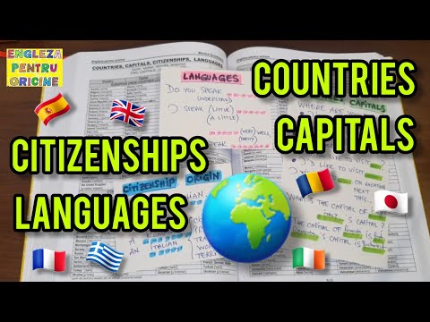 Lecţia # 251 – Countries 🌍, Capitals 🔴, Citizenships 🇹🇩, Languages 🗣💬