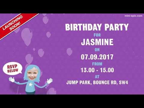 LAUNCHING SOON! | Mini-Epic | Personalised Children's Video Invitations | Trampoline birthday party