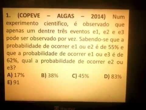 Questão de Probabilidade copeve (oitava)