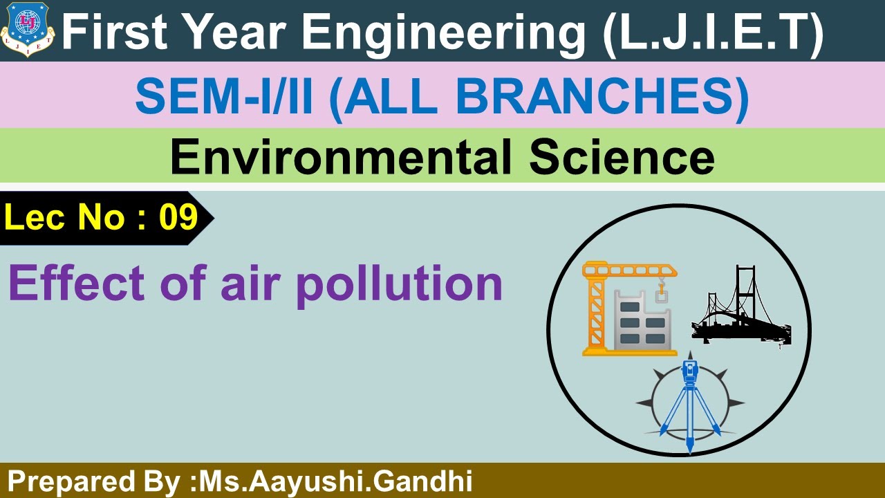 Lec-09_Effect of air pollution| Environmental Science | First Year Engineering