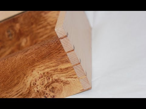 Rippled Sycamore & Pippy Brown Oak Dovetailed Trinket Box - Part 1