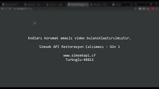 Simsek API Restorasyon Çalışması - Gün 1
