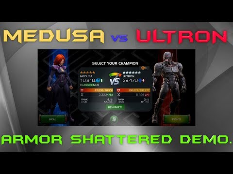 5 Star Medusa vs Ultron (Boss in Act 5.4.6) - Armor Shattered Demo  - Marvel Contest of Champions