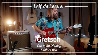 Video thumbnail for Gretsch G6138 Bo Diddley Firebird Red played by Leif de Leeuw | Demo by TFOA Demos