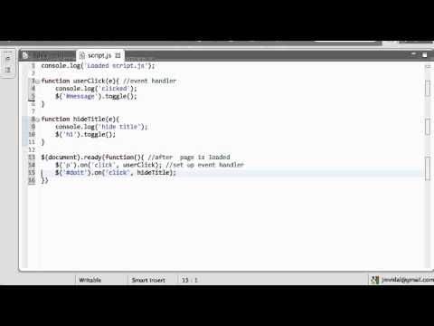 Javascript jQuery Events and EventHandlers Tutorial