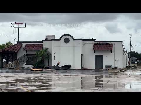 10-26-2025 Gautier, MS Tornado Damage - Tornado Hits Restaurant on HWY 90 - Roof Ripped Off.MOV