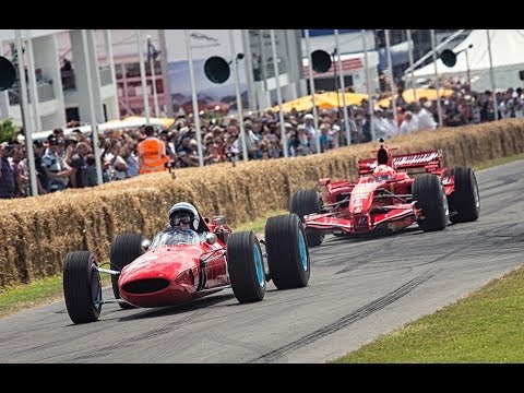 Kimi Raikkonen and John Surtees - Ferrari F1 champions at Festival of Speed together!