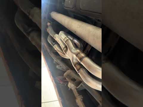 Chevy Silverado true duals equal length x pipe with quad tips. Factory cats and manifolds
