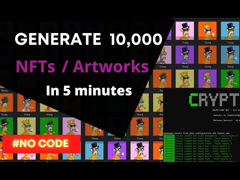 How to generate 10,000 NFTs in 5 minutes | #NO CODE