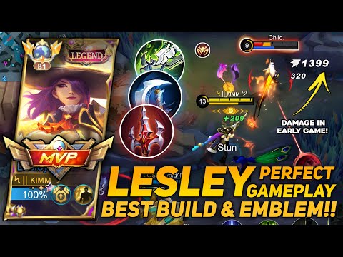 THANK YOU MOONTON FOR LESLEY PERFECT GAMEPLEY🔥 LESLEY BEST BUILD & EMBLEM ~Mobile Legends