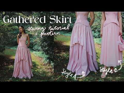 Gathered Princess Skirt Tutorial & Sewing PATTERN // The perfect princess wedding dress💕