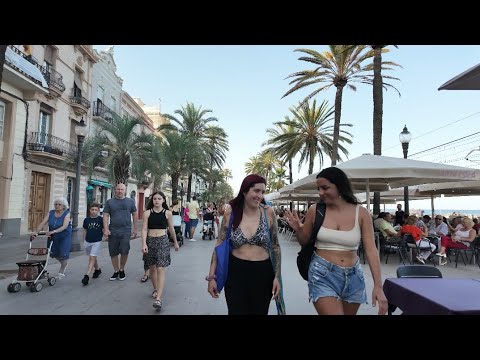 4K Badalona , Spain Summer Walking Tour in July 2024