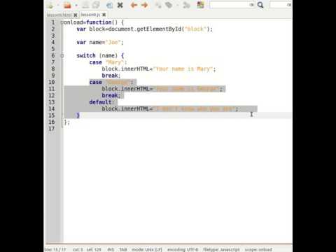 Lesson 9 Switch Statement Javascript Course