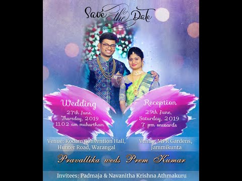 Pravallika weds Prem Kumar Wedding invitation