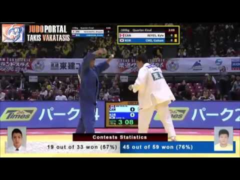 Judo Grand Slam Tokyo 2014 -100kg REYES Kyle (CAN) vs. CHO Guham (KOR)