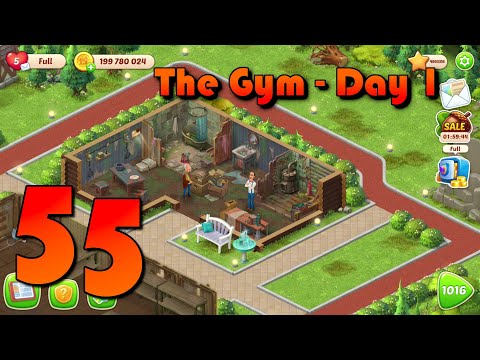 New Room - The Gym Day 1 - Playrix Homescapes - Lake House Part 55 - Android Gameplay