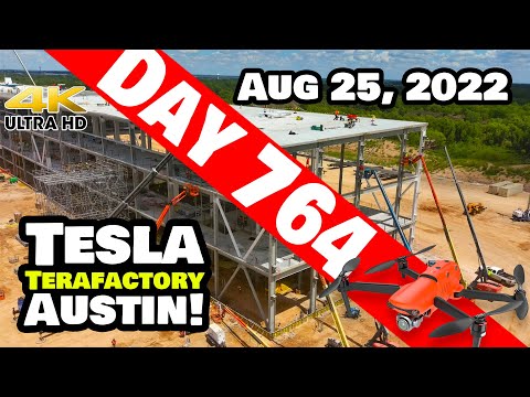 CATHODE AREA CRANKING AT GIGA TEXAS! - Tesla Gigafactory Austin 4K  Day 764 - 8/25/22 - Tesla Texas