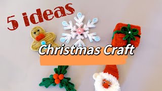 5 Ideas Christmas Crafts #chritmascraft #diy #craftideas #easycraft #pipecleaners