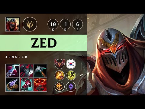 Zed Jungle vs Olaf - KR Grandmaster Patch 25.13